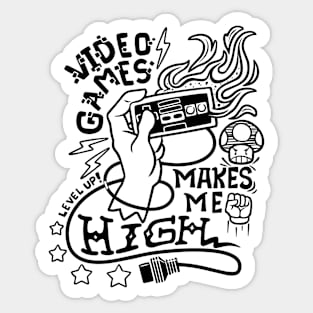 Videogames high Sticker